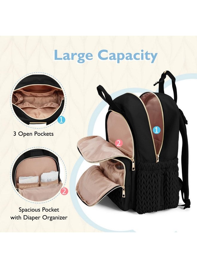 MOMMORE mommore Diaper Bag Backpack Large Baby Bag for Boys Girls Quilted Travel Diaper Backpack with Changing Pad, Stroller Straps - Image 3