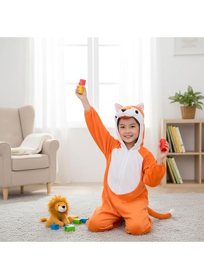 Brain Giggles Fox Animal Plush Costume Design Halloween Carnival Party Jumpsuit for Kids Boys & Girls Large - Image 3