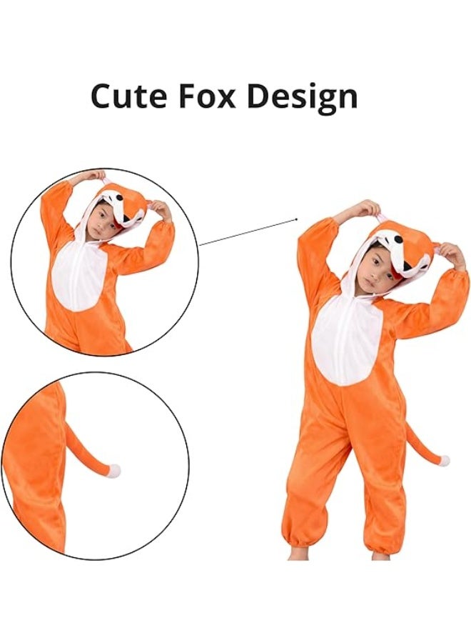 Brain Giggles Fox Animal Plush Costume Design Halloween Carnival Party Jumpsuit for Kids Boys & Girls Large - Image 4