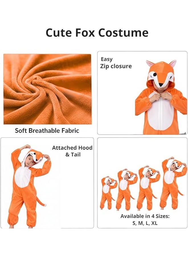 Brain Giggles Fox Animal Plush Costume Design Halloween Carnival Party Jumpsuit for Kids Boys & Girls Large - Image 5