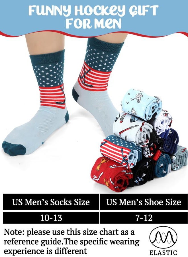 Haysandy 10 Pairs Men's Hockey Crew Socks Funny Ice Hockey Sport Crew Athletic Socks for Players Coaches Team Gifts Birthday Christmas Holiday Party Favors - Image 3