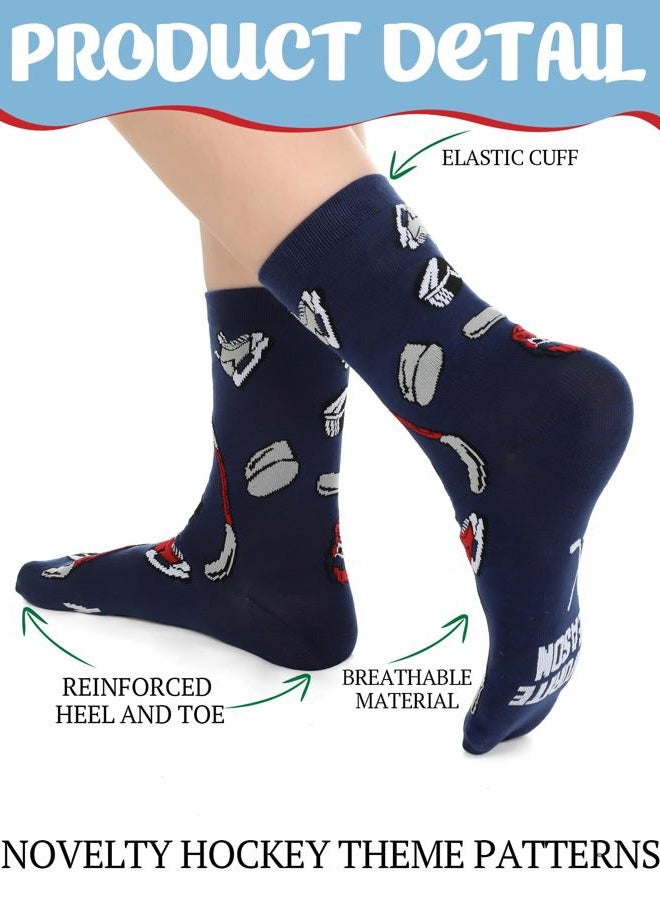 Haysandy 10 Pairs Men's Hockey Crew Socks Funny Ice Hockey Sport Crew Athletic Socks for Players Coaches Team Gifts Birthday Christmas Holiday Party Favors - Image 4