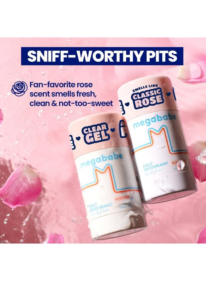 Megababe Daily Deodorant - Rosy Pits | Aluminum-Free, Clear & Clean | 2.6 oz - 2 Pack - Image 4