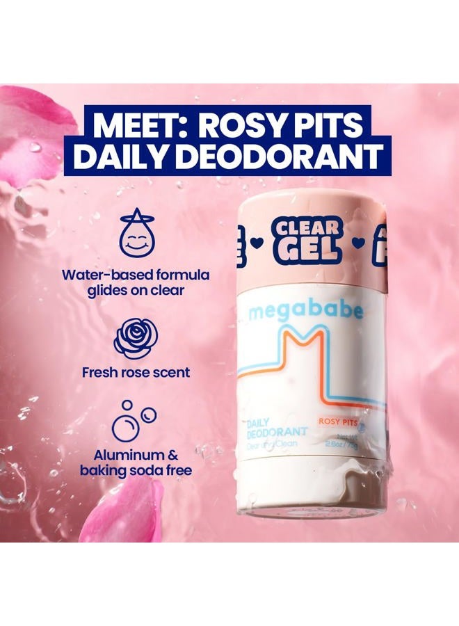 Megababe Daily Deodorant - Rosy Pits | Aluminum-Free, Clear & Clean | 2.6 oz - 2 Pack - Image 2