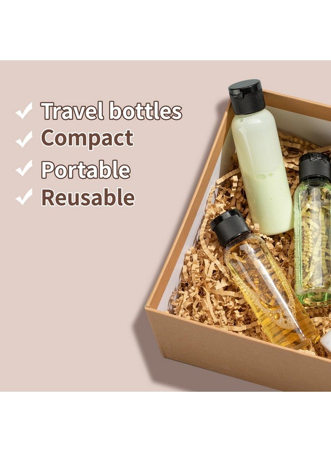 تيكسون زجاجات السفر الفارغة 2 أونصة (10 قطع) حاوية مستحضرات التجميل البلاستيكية بحجم السفر TSA زجاجة ضغط كهرمانية لبلسم الشامبو (غطاء قلاب) - Image 4