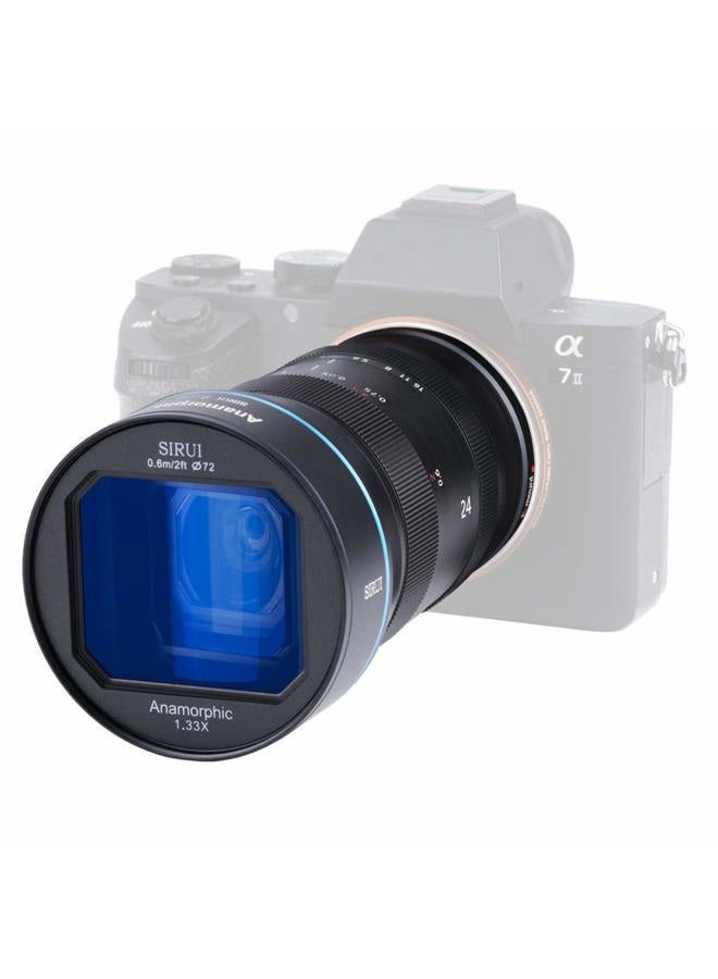 SIRUI 24mm Anamorphic Lens F2.8 1.33X APS-C Camera Lens for MFT Mount, Blue Flare - Image 3