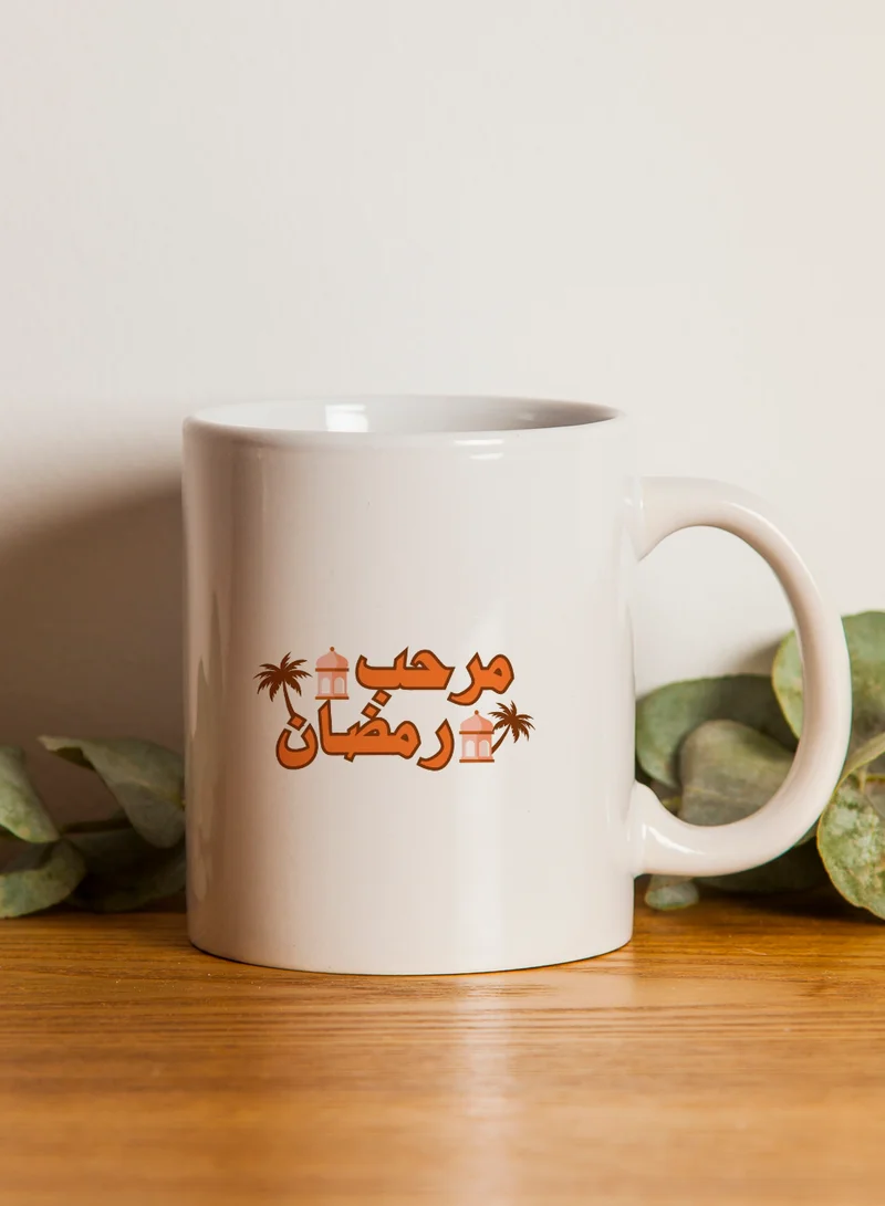 LOWHA 11 oz Ceramic Mug with Welcome Ramadan Design