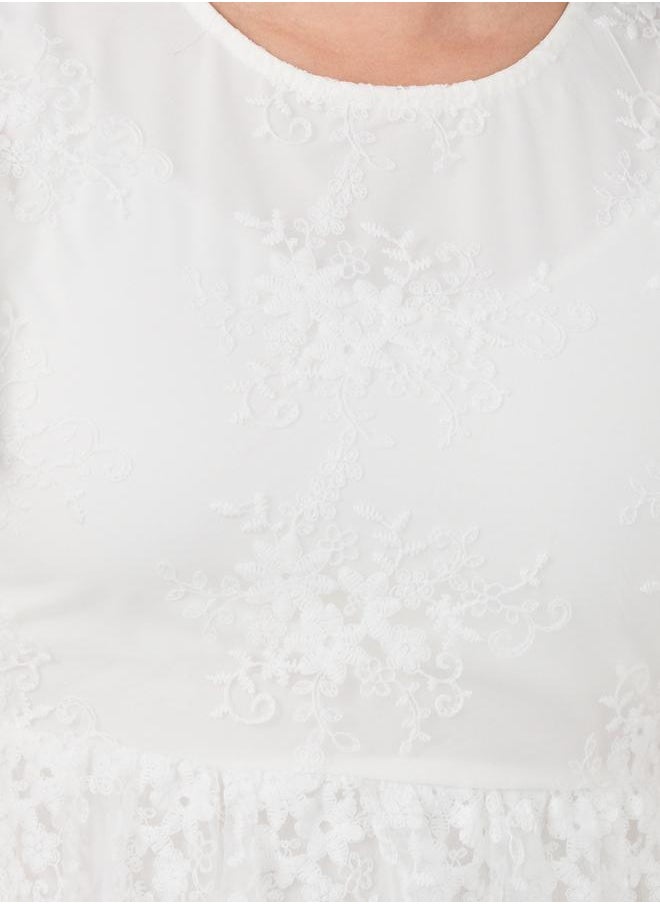 Styli Lace Puff Sleeve Dress  - Image 3