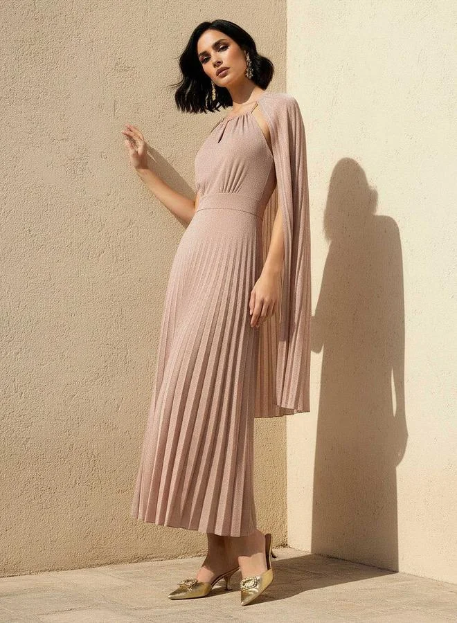 ايكونيك Iconic A line Maxi Dress with Cape