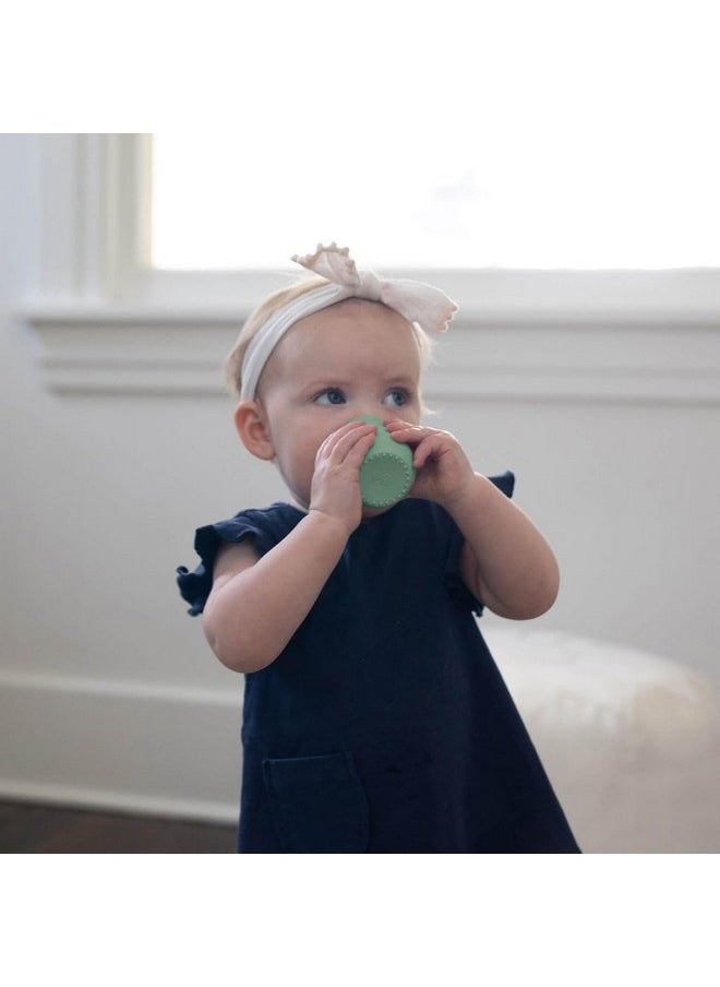 ezpz ezpz Tiny Cup - 100% Silicone Drinking Training Open Cup for Baby/Infants - Designed by a Pediatric Feeding Specialist - Soft Non-Slip Grip - Weighted Base & Tactile Bumps - 59 ml, 4 Months+(Sage)  - Image 3