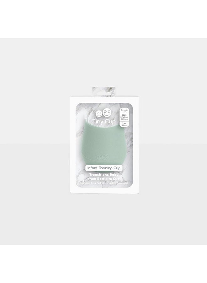 ezpz ezpz Tiny Cup - 100% Silicone Drinking Training Open Cup for Baby/Infants - Designed by a Pediatric Feeding Specialist - Soft Non-Slip Grip - Weighted Base & Tactile Bumps - 59 ml, 4 Months+(Sage)  - Image 5