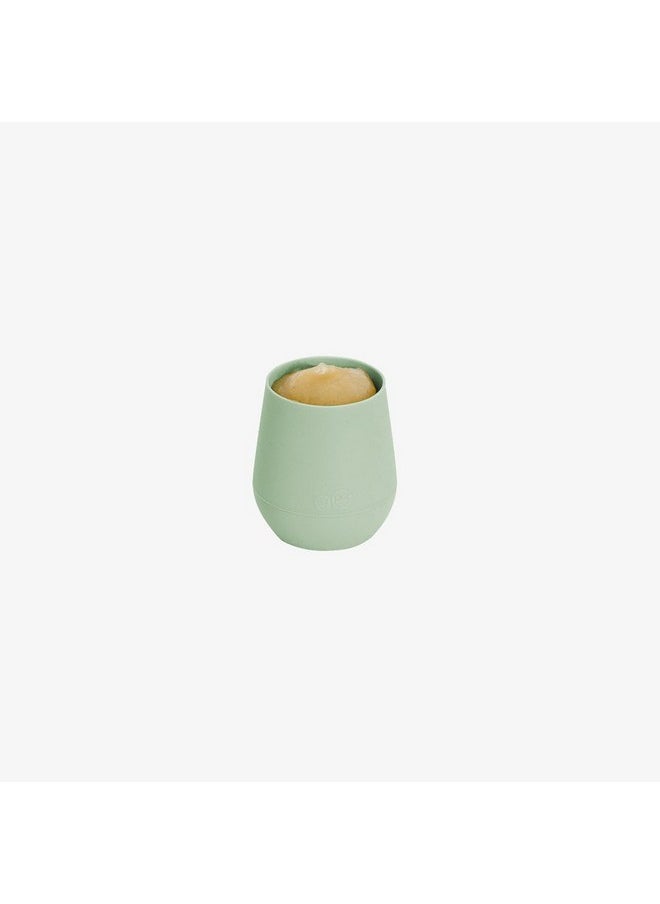 ezpz ezpz Tiny Cup - 100% Silicone Drinking Training Open Cup for Baby/Infants - Designed by a Pediatric Feeding Specialist - Soft Non-Slip Grip - Weighted Base & Tactile Bumps - 59 ml, 4 Months+(Sage)  - Image 2