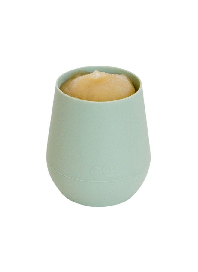 ezpz ezpz Tiny Cup - 100% Silicone Drinking Training Open Cup for Baby/Infants - Designed by a Pediatric Feeding Specialist - Soft Non-Slip Grip - Weighted Base & Tactile Bumps - 59 ml, 4 Months+(Sage)  - Image 4