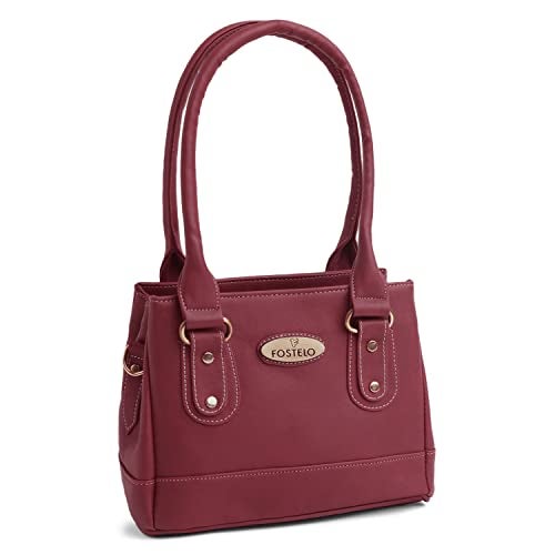Fostelo Women's Bowie Satchel Tote Handbag for Women | Ladies Purse | Stylish Shoulder Bag | Gift For Women | Maroon - Image 1