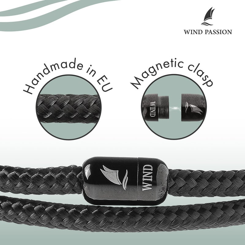 Wind Passion - Paracord Mens Bracelet - Bracelet for Women - Rope Bracelet String With Magnetic Clasp - Wrist Surfer Bracelet - Handmade Surfer Magnetic Bracelets - Sturdy & Waterproof - Image 2