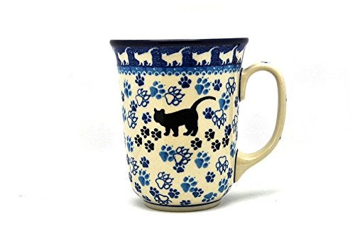 Polish Pottery Gallery Polish Pottery Mug - 16 oz. Bistro - Boo Boo Kitty - Image 1