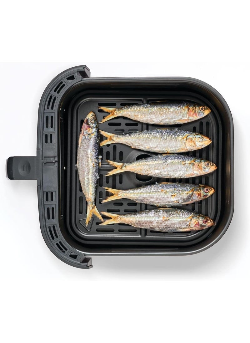 12-in-1 Digital Air Fryer, 1800W, 8.5L/2Kg Capacity, Rapid Hot Air Circulation for Frying, Grilling, Baking and Broiling, Brushed Matte Finish, Viewing Window - Black/Silver, AF5800-B5