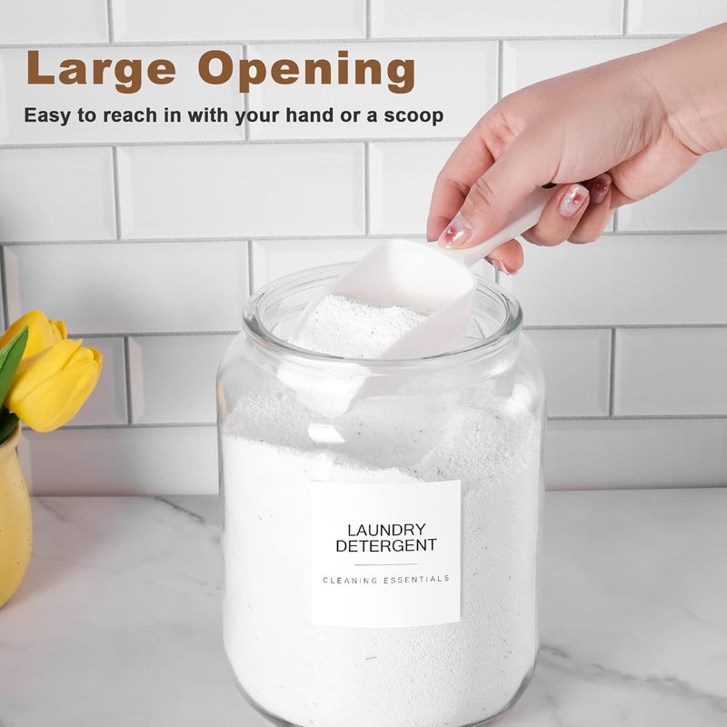 Mustry Glass Jars for Laundry Room Organization Jars Half Gallon Laundry Storage Glass Containers with Labels Organization with Lid for Laundry Detergent Laundry Pods Container, 2 Jars - Image 4