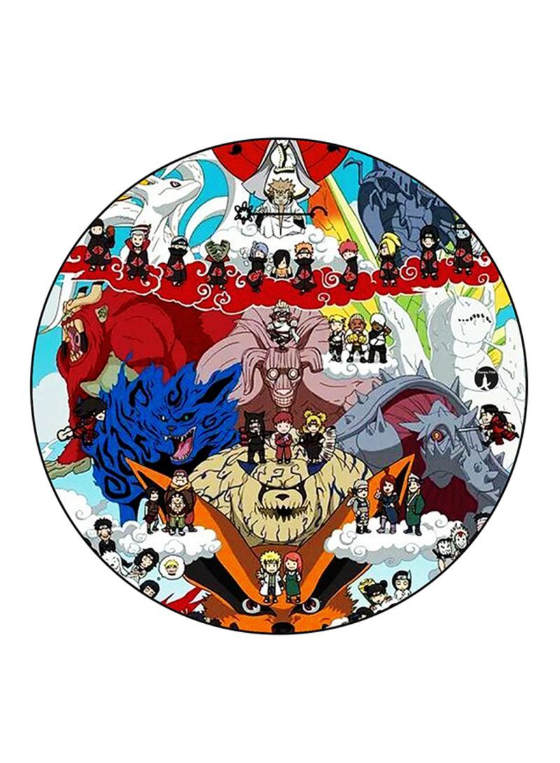 The Anime Naruto Printed Mouse Pad Round  Multicolour