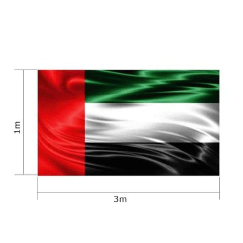 UAE Flag for National Day Flag Day Celebration 1 PCS 3 m Outdoor Home Office Decoration Polyester Fabric Vibrant Colors Heavy-Duty Grommets - Image 2