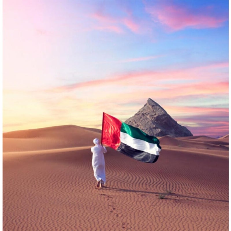 UAE Flag for National Day Flag Day Celebration 1 PCS 3 m Outdoor Home Office Decoration Polyester Fabric Vibrant Colors Heavy-Duty Grommets - Image 5