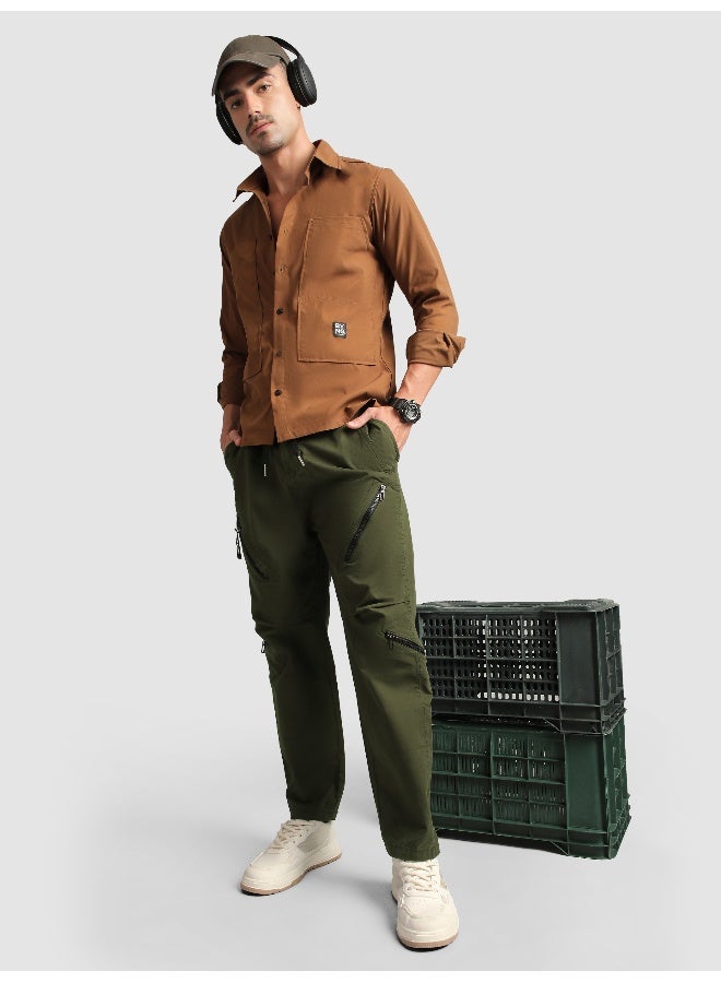 Beyoung Olive 4 Pocket Utility Zipper Cargo Pants  - Image 4