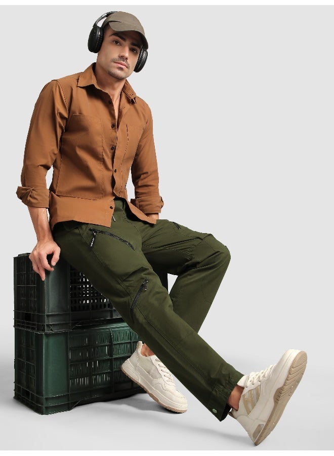 Beyoung Olive 4 Pocket Utility Zipper Cargo Pants  - Image 5