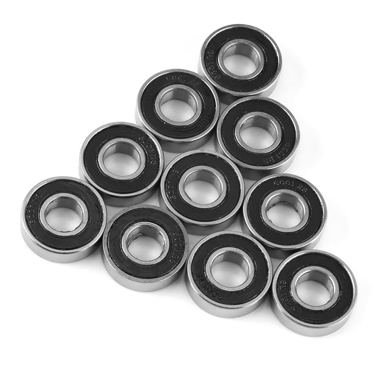 10 حزمة محامل كريات ذات أخاديد عميقة مغلقة بالمطاط متعددة الاستخدامات 12x28x8 مم - Image 4