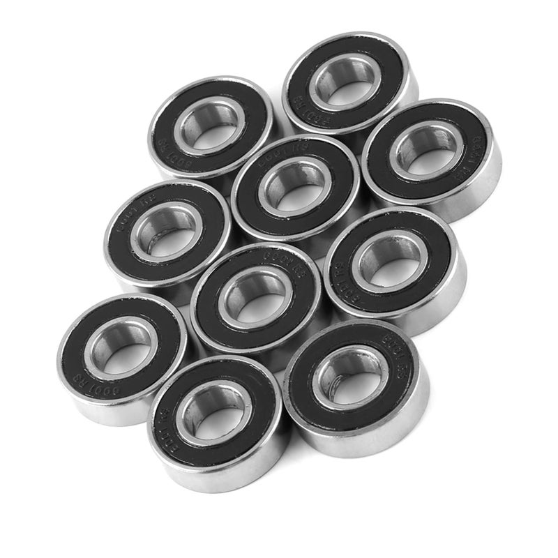 10 حزمة محامل كريات ذات أخاديد عميقة مغلقة بالمطاط متعددة الاستخدامات 12x28x8 مم - Image 5