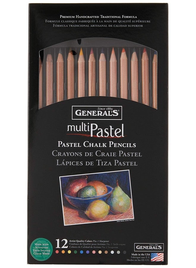 جينيرالز أقلام طباشير باستيل جنرال بينسل 4400-12A، 12 لونًا، متعدد الألوان، 7 × 1/4 × 1/4 بوصة - Image 1
