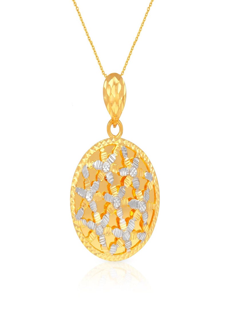 Malabar Gold and Diamonds 22 Carat 916 Purity Two Tone Gold Pendant PD4118726T For Women  - Image 1