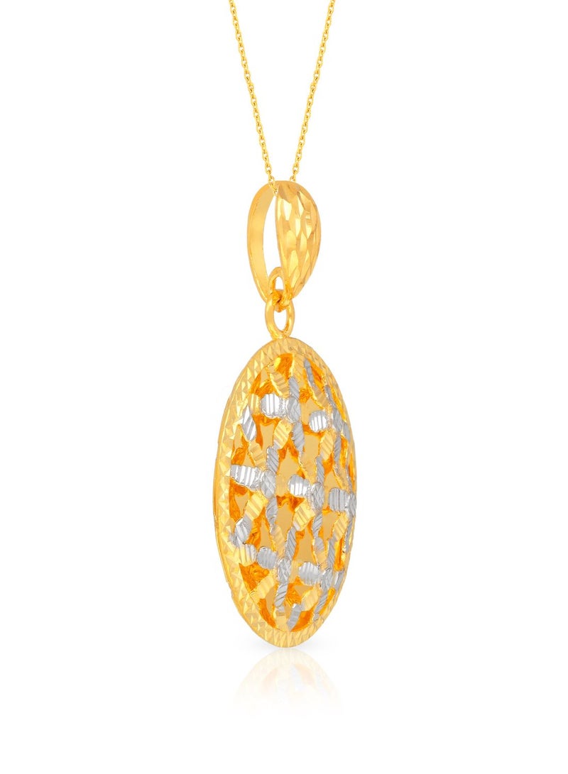 Malabar Gold and Diamonds 22 Carat 916 Purity Two Tone Gold Pendant PD4118726T For Women  - Image 2