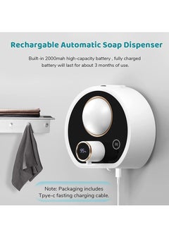SYOSI Automatic Foam Soap Dispenser Wall Mounted Soap Dispenser with Night Light Rechargeable Touchless Soap Dispenser For Kitchen Bathroom School Office  - Image 5