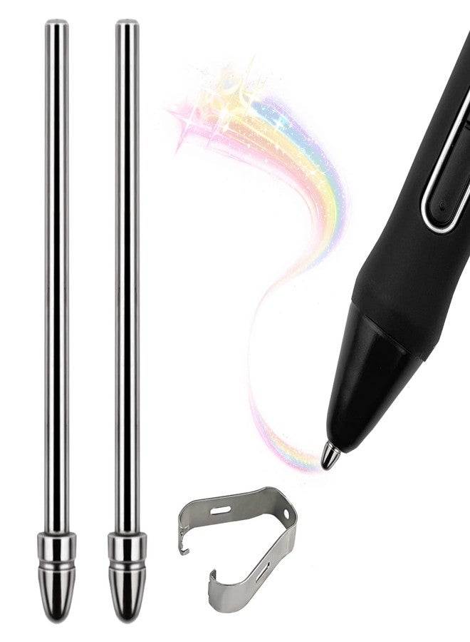 REEYEAR No Worn Out Titanium Alloy Fine Pencil Nibs Compatible with Huion PW517 Digital Stylus,PN05F Ballpoint Replacement Tips fits for Kamvas 13/22 Plus/24 Pro 4K, Kamvas 16 Pro Plus 4K Display Pen,2 Pcs - Image 1