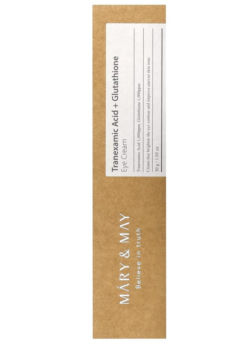 MARY & MAY - Tranexamic Acid + Glutathione Eye Cream, 1.05 oz (30 g) - Image 1
