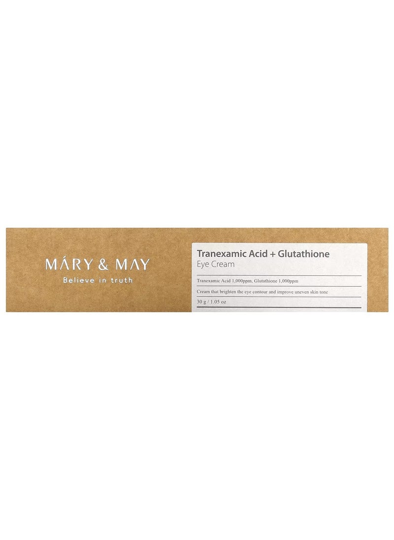 MARY & MAY - Tranexamic Acid + Glutathione Eye Cream, 1.05 oz (30 g) - Image 1