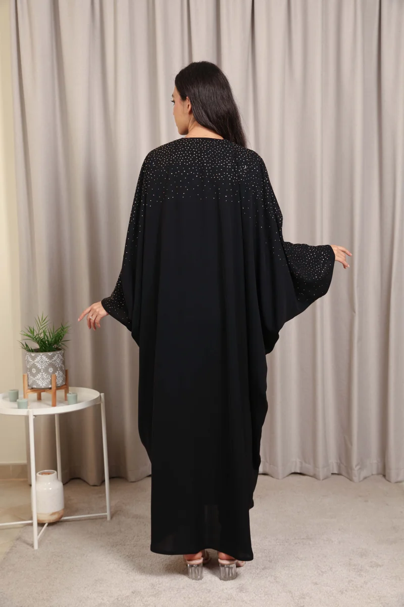 Nikias  Graceful Nida Bahraini Cut Abaya with Sparkling Crystal Work by Nikias for Women | Best Price UAE