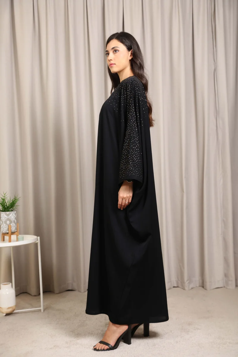 Nikias  Graceful Nida Bahraini Cut Abaya with Sparkling Crystal Work by Nikias for Women | Best Price UAE