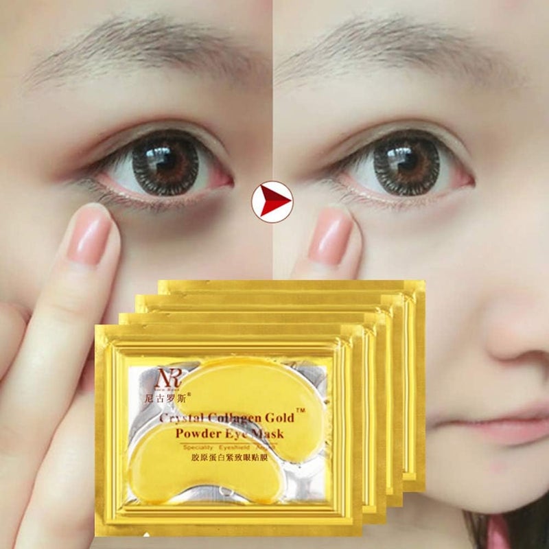 ويوبلز قناع للعين مضاد للشيخوخة والتجاعيد، جل ذهبي عيار 24، يزيل الهالات السوداء والانتفاخات تحت العينين، ويخفف الجفاف والتجاعيد حول العينين والخطوط الدقيقة، قناع مرطب للعين (4 أزواج) - Image 2