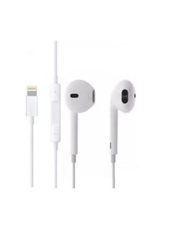 Wired Stereo Earphones with Lightning Connector & Mic (White)Plug For iPhone with a tangle-resistant cable