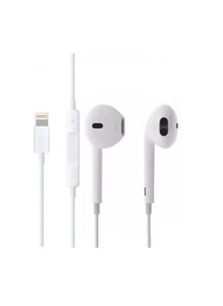 SmarTLink - Wired Stereo Earphones with Lightning Connector & Mic (White)Plug For iPhone with a tangle-resistant cable - Image 1