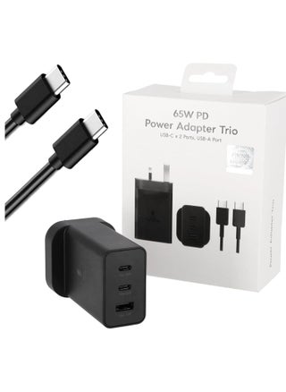Replacement for Samsung Charger ,65W Galaxy Trio Super Fast 2.0 Universal Travel Adapter ,Charge 3 Devices at Once ,Includes 1m USB-C Cable, Fast Charger for Galaxy S24 Ultra/S23/S22/S21 and More (65w) - pzsku/Z58E20A70CD5A4A8A8D06Z/45/_/1739690836/b406740e-eeb1-44ae-9b39-6e24d4964255