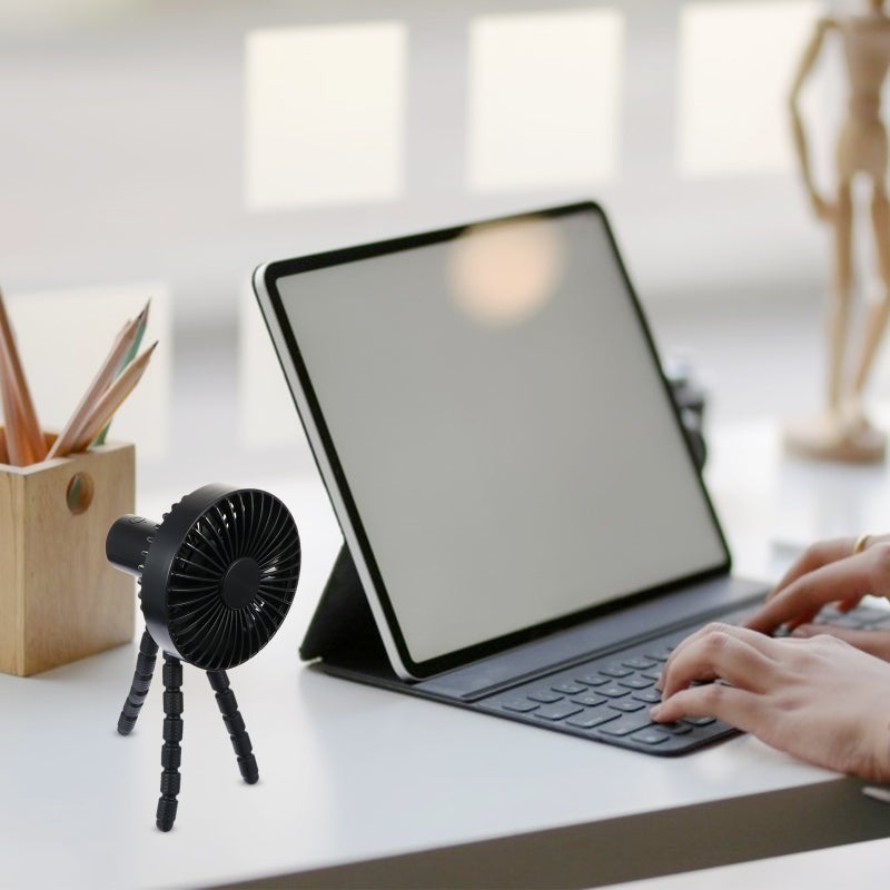 Flexible Tripod Fan Silent Rechargeable Outdoor Cooling Fan Portable Air Cooler - Image 4