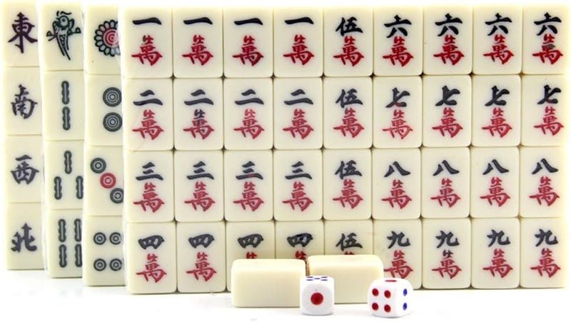 klarako Protable Standard Traditional Chinese Mahjong Game Travel Set 144 Tiles in Box Case Tile Games Toy - Image 5