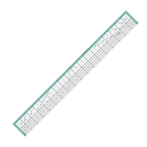 KEARING 18x2 Metal Edge Acrylic Quilting Ruler 3mm Thick with Laser Grid Sewing and Quilting Supplies with Cutting Edge NonSlip Backing for Rotary Cutter Fabric Cutting - Image 1