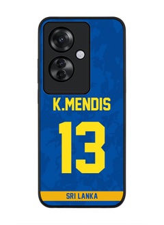 Stylizedd Rugged Black edge case for Oppo Reno11 F / Oppo F25 Pro 5G, Slim fit Flexible Anti Drop Thin Cover - Team Sri lanka Kusal Mendis, Jersey No 13  - Image 1