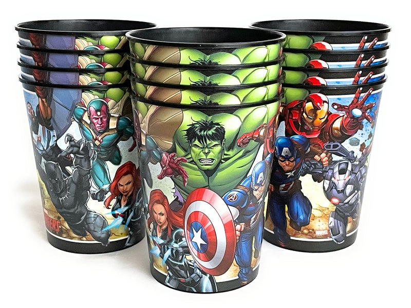 Unique Marvel Avengers Superhero Birthday Party Supplies Set of 12 16oz Plastic Reusable Favor Cups - Image 1