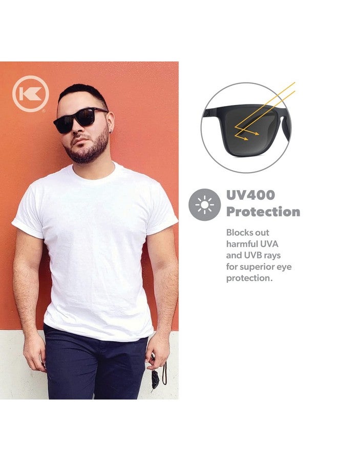 Knockaround Fast Lanes Polarized Sunglasses for Men & Women - Impact Resistant Lenses & Full UV400 Protection, All Black Frames on Black Lenses - Image 3