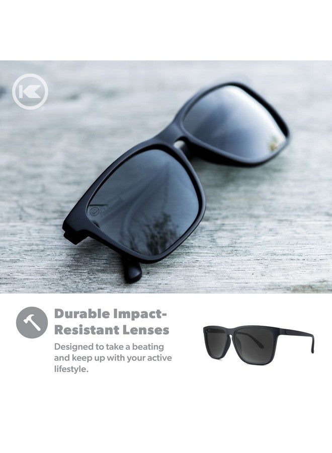 Knockaround Fast Lanes Polarized Sunglasses for Men & Women - Impact Resistant Lenses & Full UV400 Protection, All Black Frames on Black Lenses - Image 5