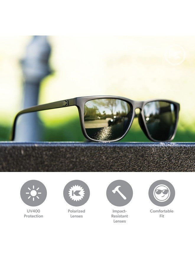 Knockaround Fast Lanes Polarized Sunglasses for Men & Women - Impact Resistant Lenses & Full UV400 Protection, All Black Frames on Black Lenses - Image 2